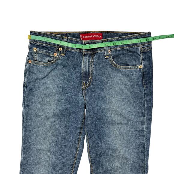 LEVIS Vintage Superlow Stretch Flare Jeans Size 7 Juniors Y2K Made in USA 518 - Picture 5 of 7